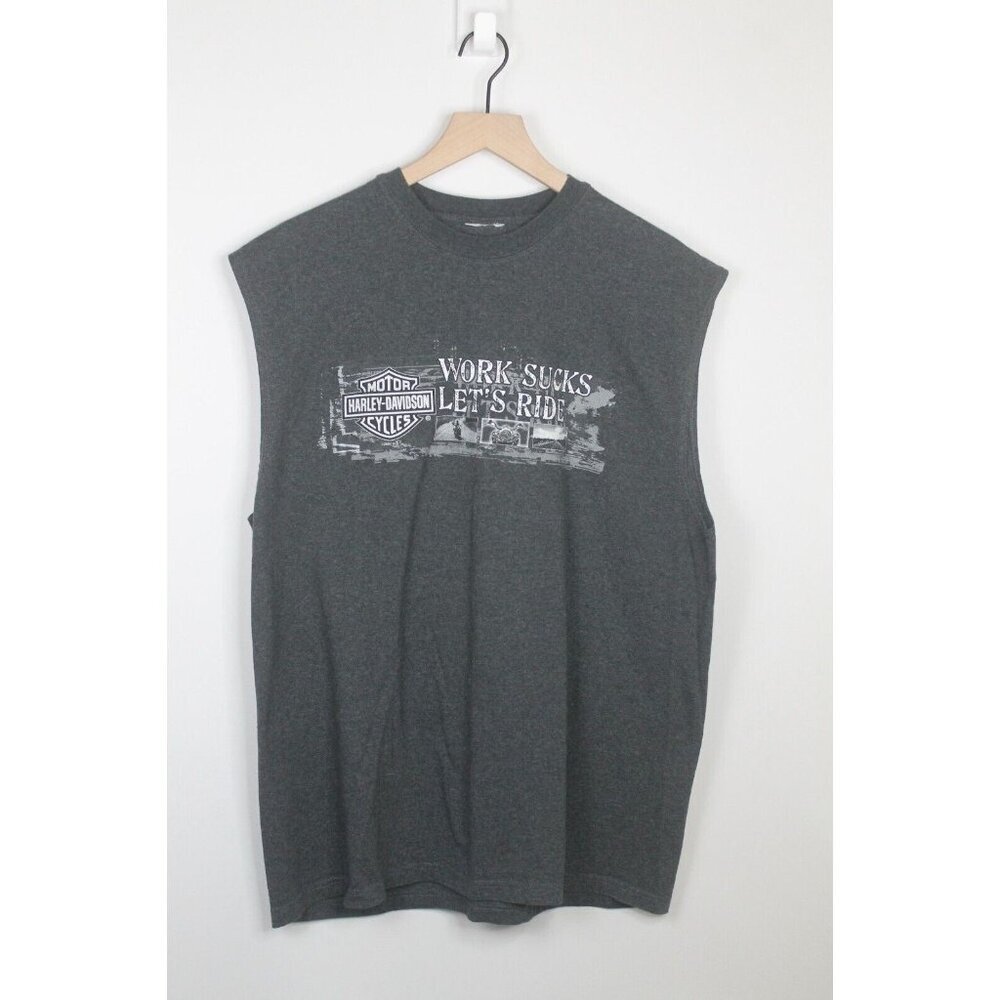 Harley-Davidson Men's XXL Sleeveless T-Shirt “Work Sucks Let’s Ride” South Afric